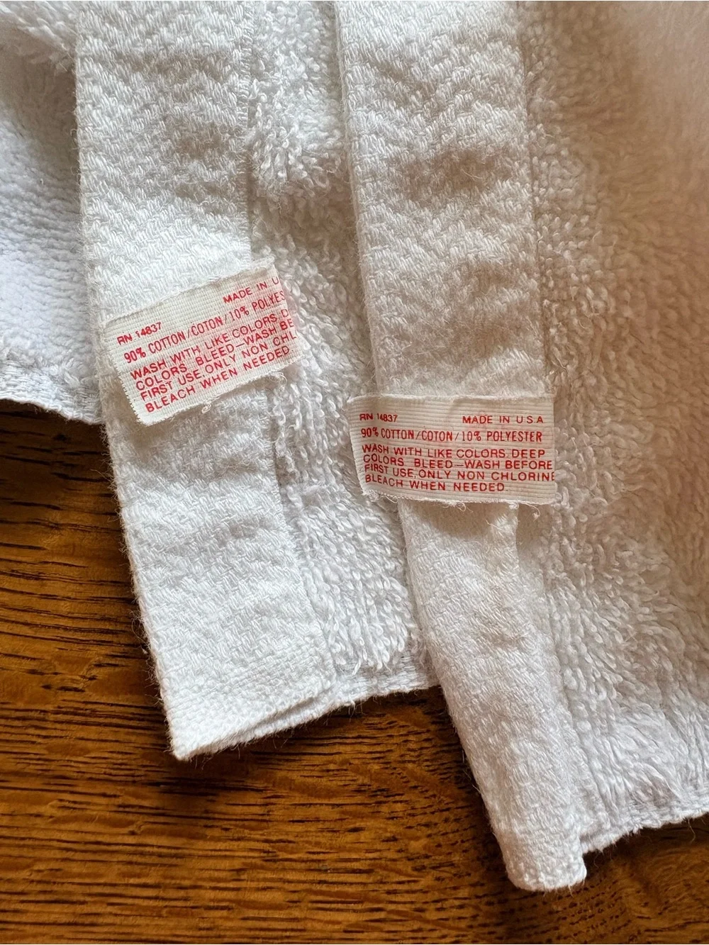 Vintage White with blue and pink Bow trim Bedding Towel Set of 2- Made in USA